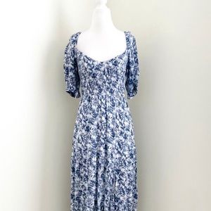Abercrombie and Fitch: NWT floral print midi dress, smocked with puff sleeve